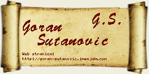 Goran Šutanović vizit kartica